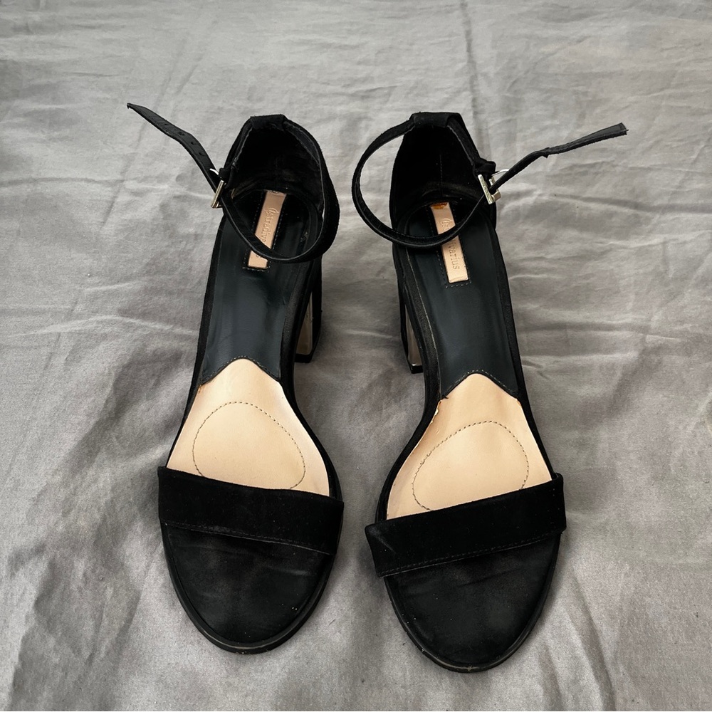 Stradivarius Black Ankle Strap Heels